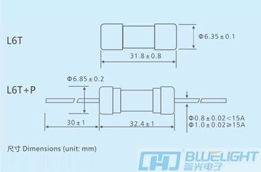 L6T系列/Φ6.35X32玻璃管延时保险丝(图3)