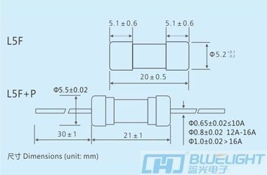 L5F系列/Φ5X20玻璃管快断保险丝(图3)